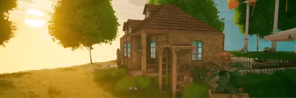 Solarpunk home base exterior screenshot