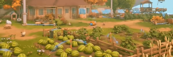 Solarpunk crop field screenshot